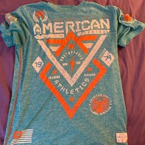 American Fighter teal graphic tee shirt Buckle L